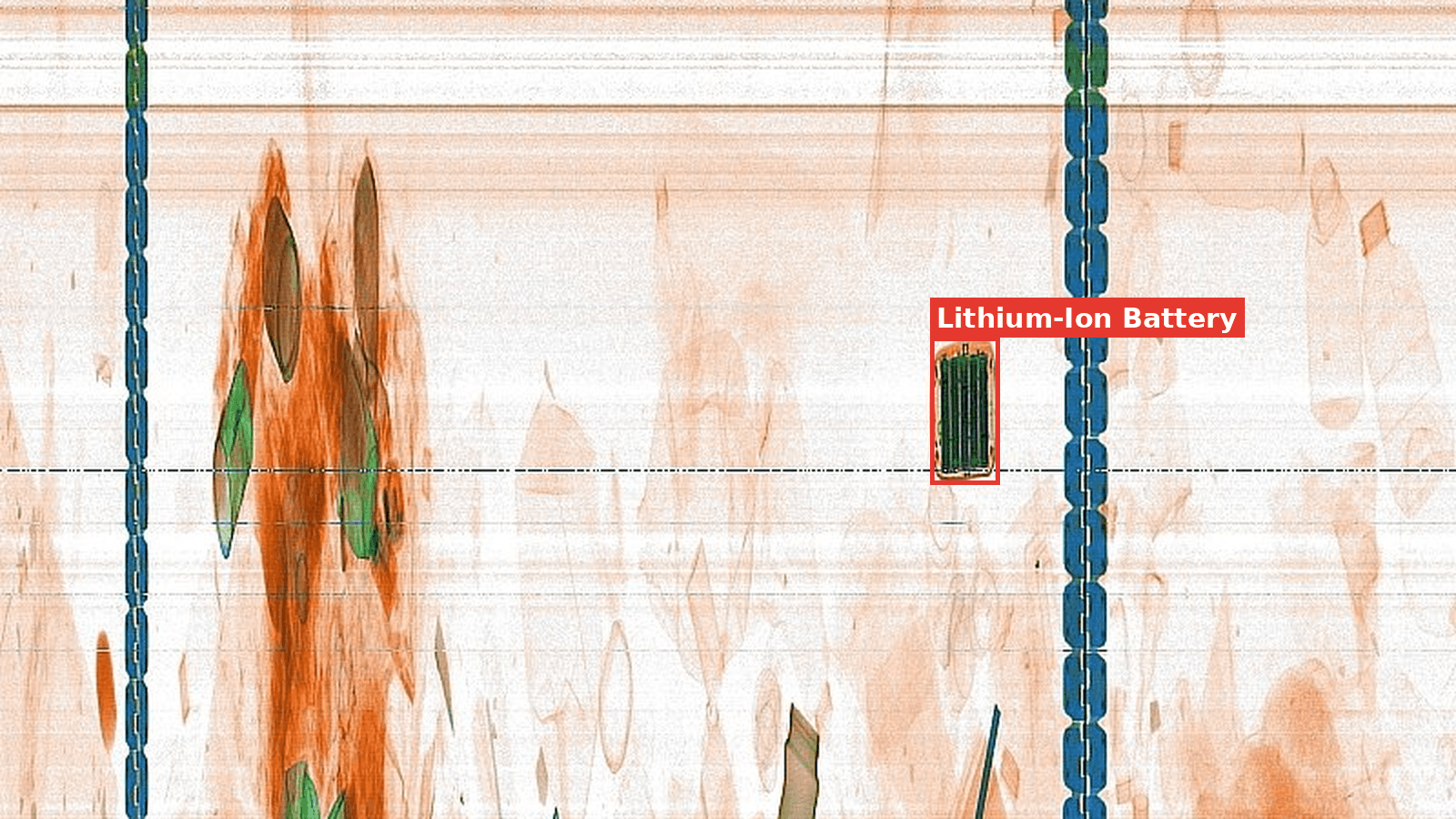 X-ray flagging a battery in an inbound load